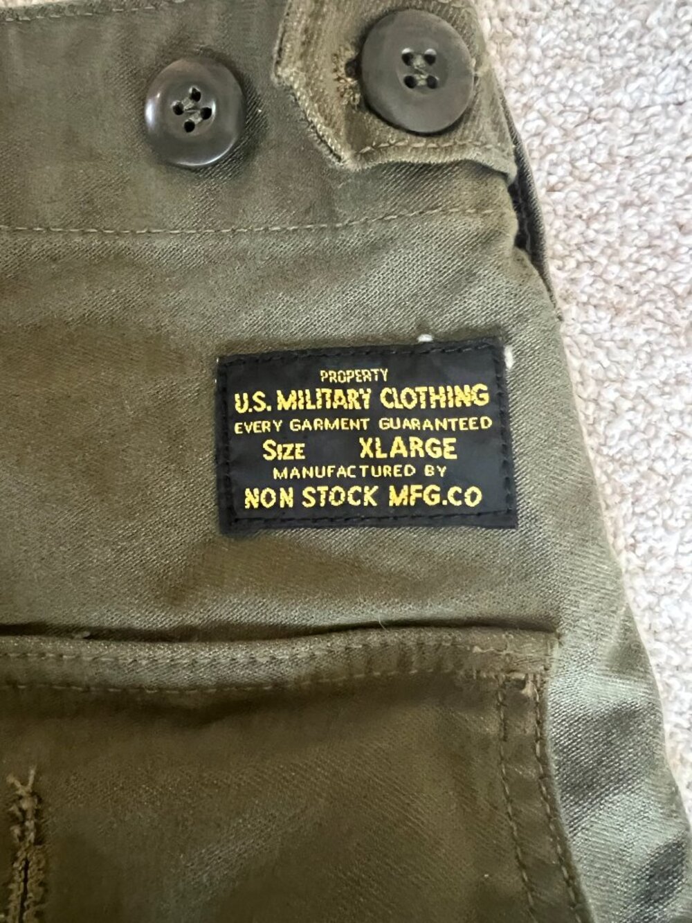 Bronson Mfg Vietnam War OG-107 Utility Fatigue Pants - Picture 3 of 3